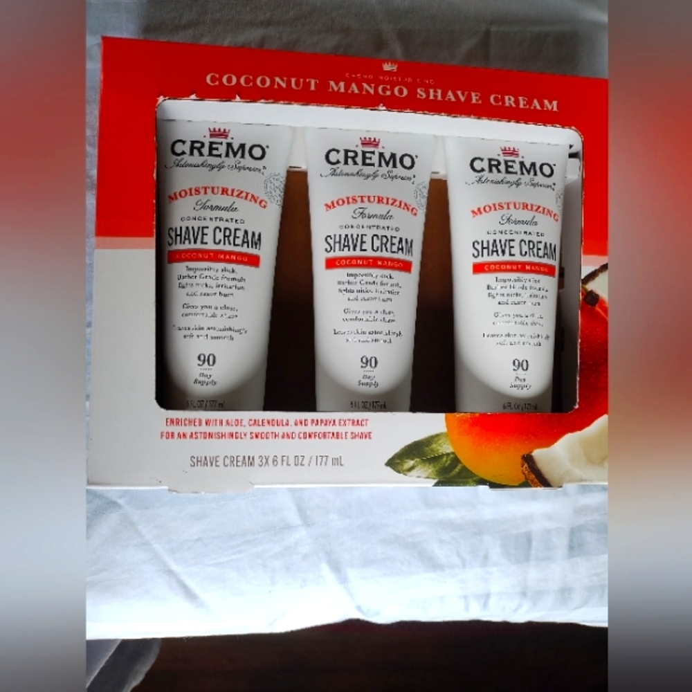 Cremo pack of 3 mango coconut shaving cream